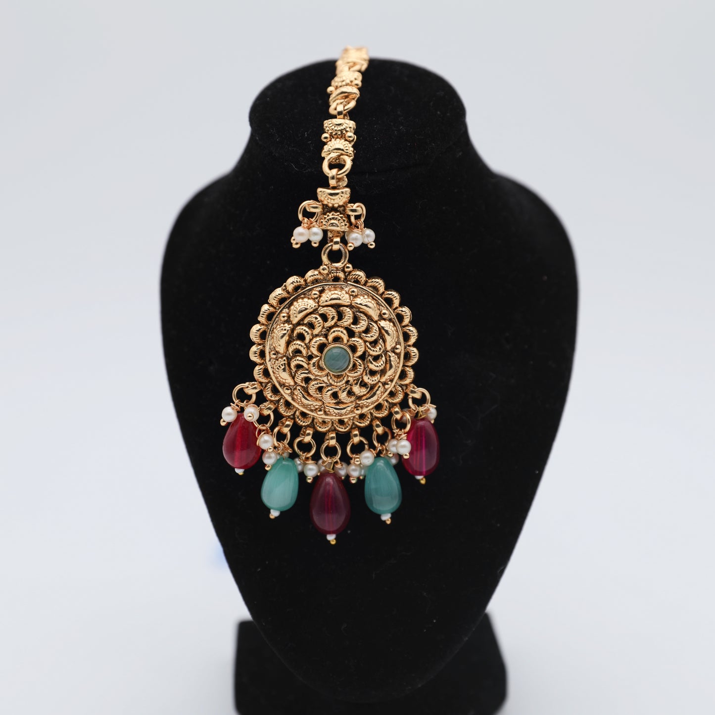 Gold Plated Set with Tikka β Ruby Mint & Pure White πππ€πβ¨