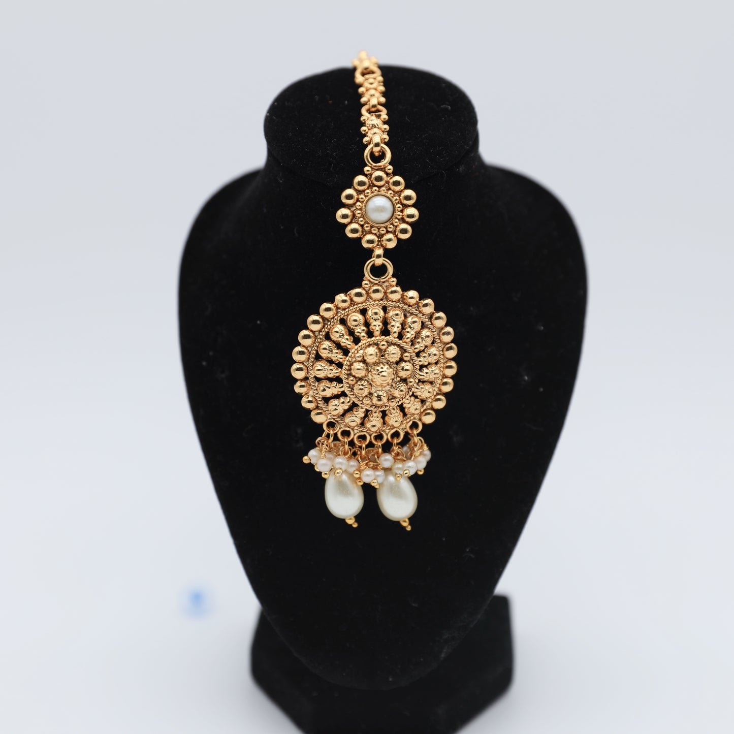 Gold Plated Set with White Pearls/Bead β Pure Gold Finish πͺπ€β¨