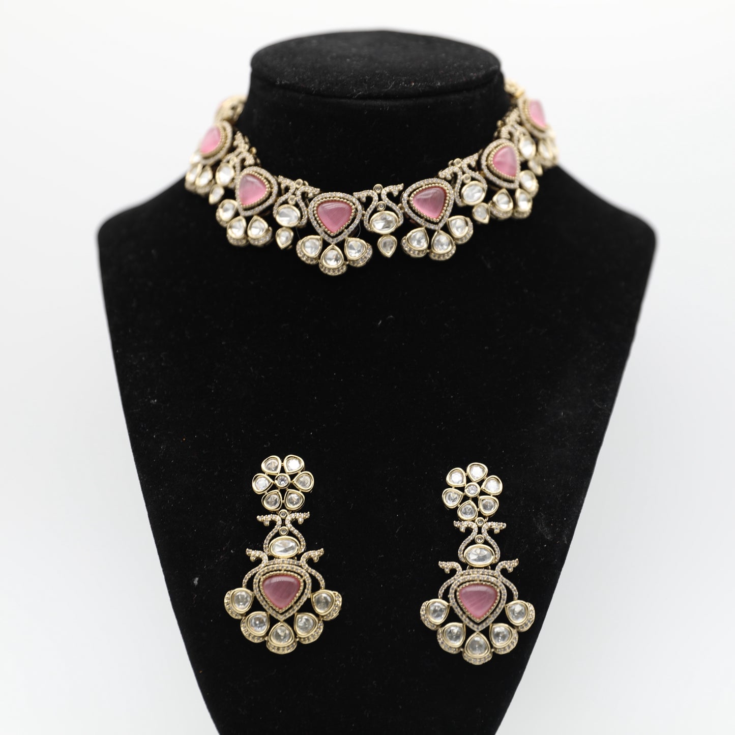 Moissanite Necklace & Earrings Set β Mint-Pink, White, Multi, Red, Pink, Blue πβ¨