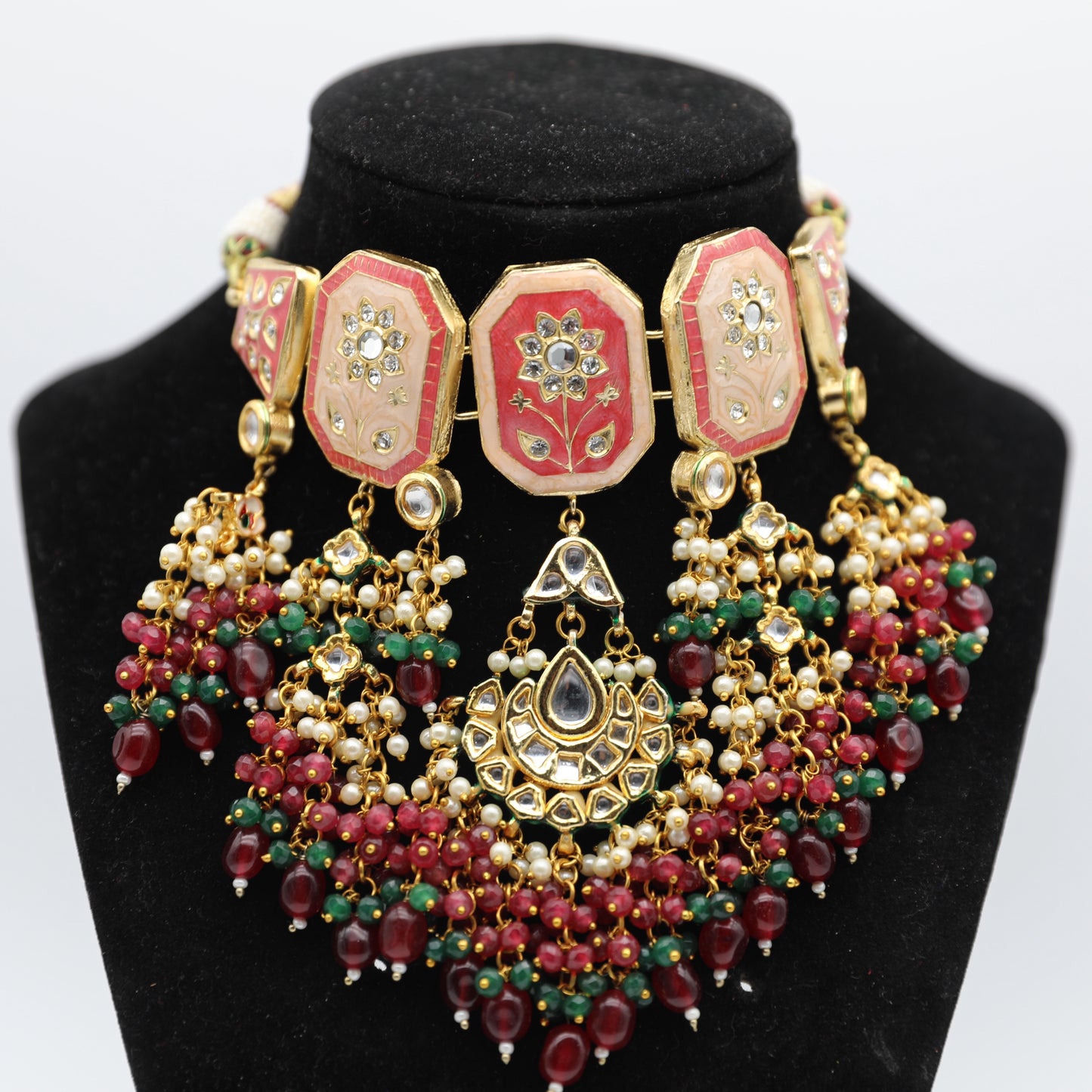 Kundan Set β Blue, Pink & Purple β¨ (No Tikka)