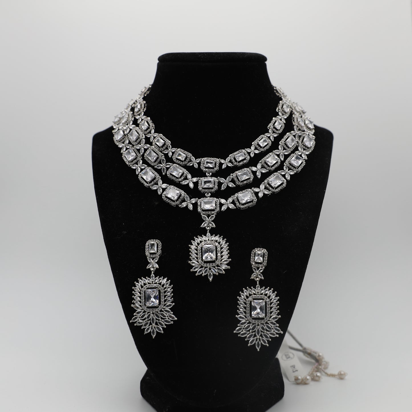 💎 American Diamond Necklace Set with Earrings ✨