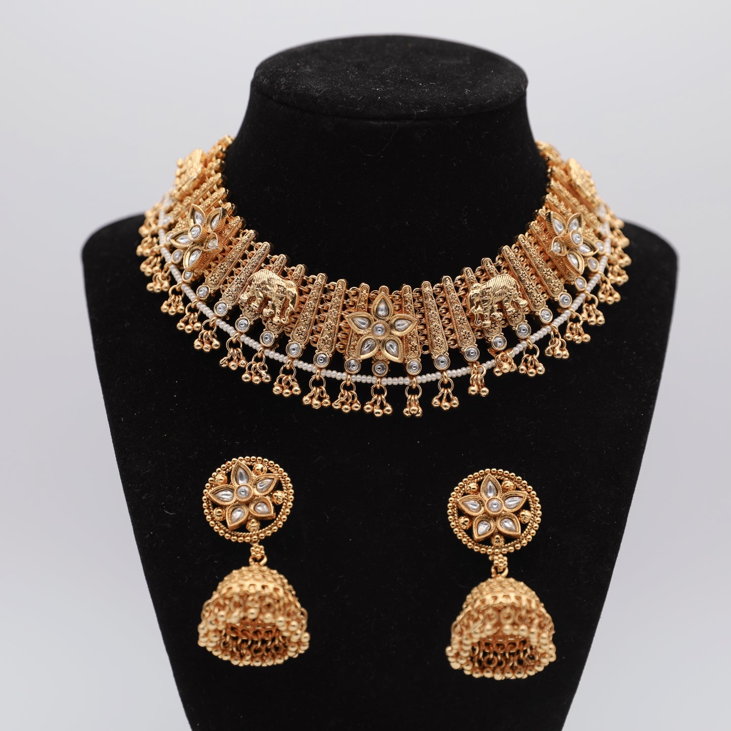 Gold Plated Elephant Design Set with Jhumki Earrings 🐘👑✨