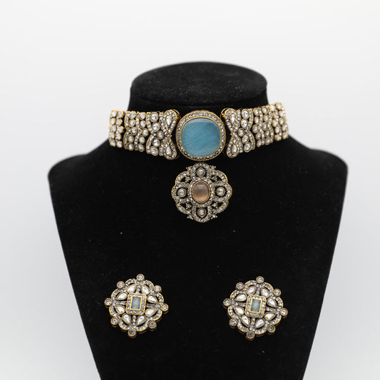 Moissanite Set – Blue 💎✨