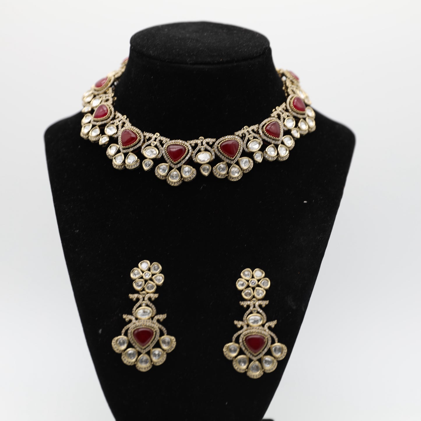 Moissanite Necklace & Earrings Set – Mint-Pink, White, Multi, Red, Pink, Blue 💎✨