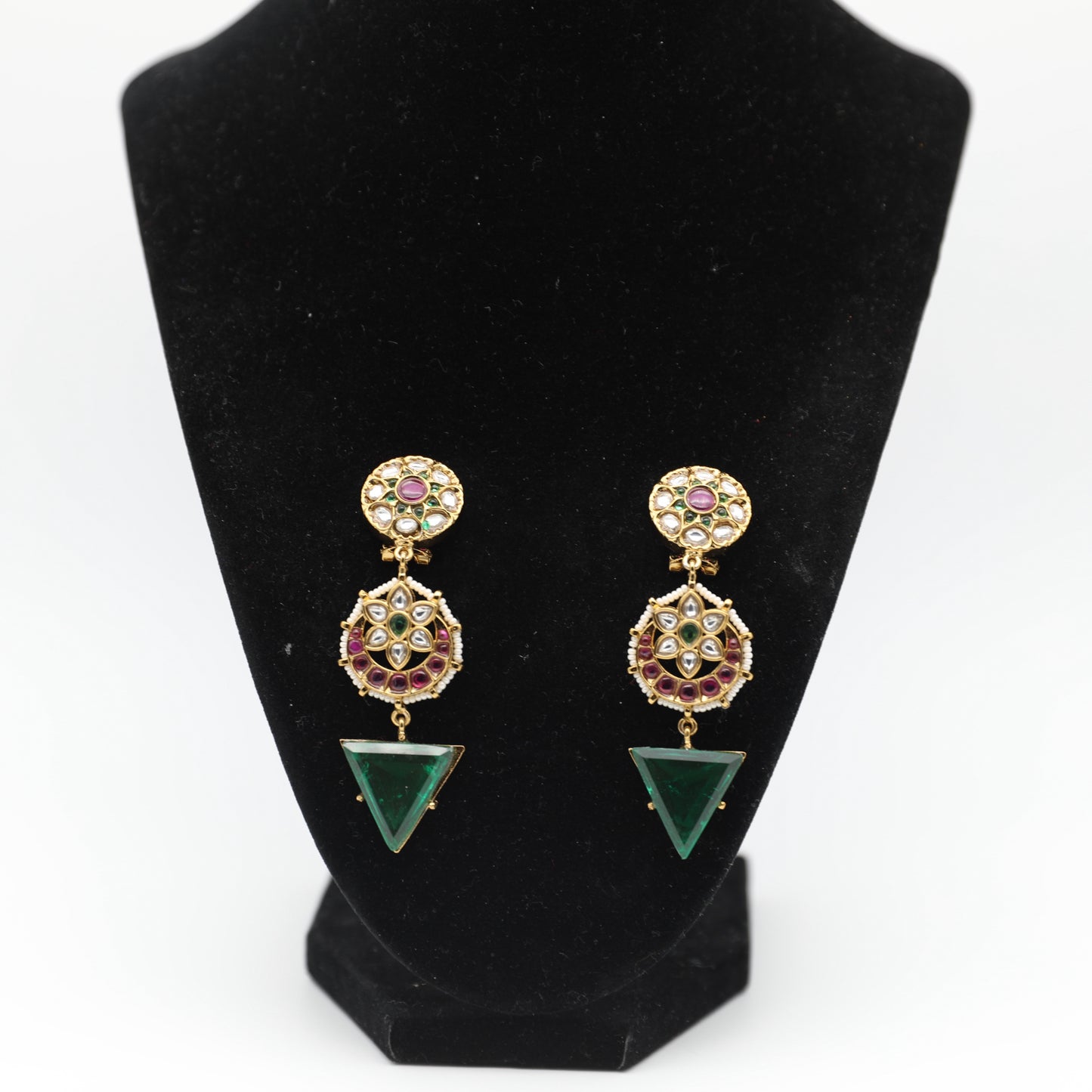 Appaci Kundan Long Set – Green ✨ (No Tikka)