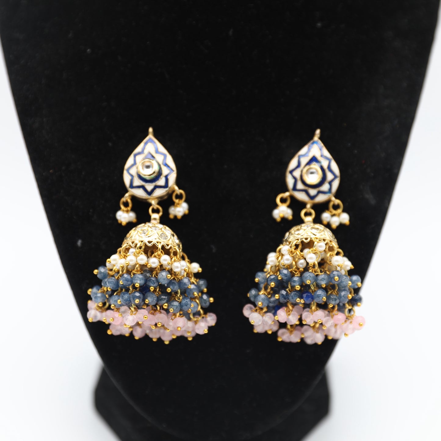 Kundan Set – Blue, Pink & Purple ✨ (No Tikka)